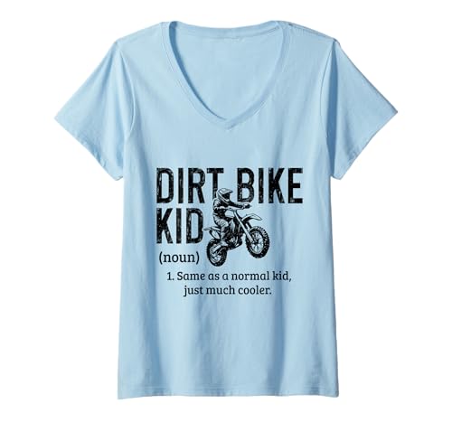 Damen Dirt Bike Kid Motocross Enduro Rider Lustiges Motorrad T-Shirt mit V-Ausschnitt von Motocross & Dirt Bike - Apparel & Gifts