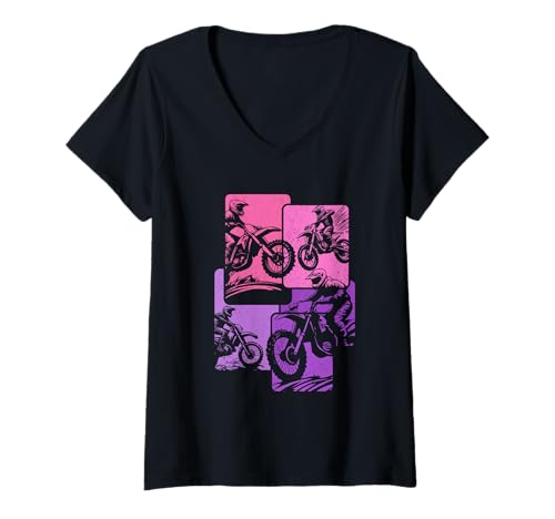 Damen Dirt Bike Motocross Enduro Rider Lila Lustiges Motorrad T-Shirt mit V-Ausschnitt Damen Dirt Bike Motocross Enduro Rider Lila Lustiges Motorrad T-Shirt mit V-Ausschnitt von Motocross & Dirt Bike - Apparel & Gifts