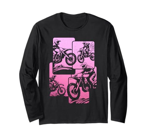 Dirt Bike Girl Motocross Enduro Rider Pink Lustiges Motorrad Langarmshirt von Motocross & Dirt Bike - Apparel & Gifts