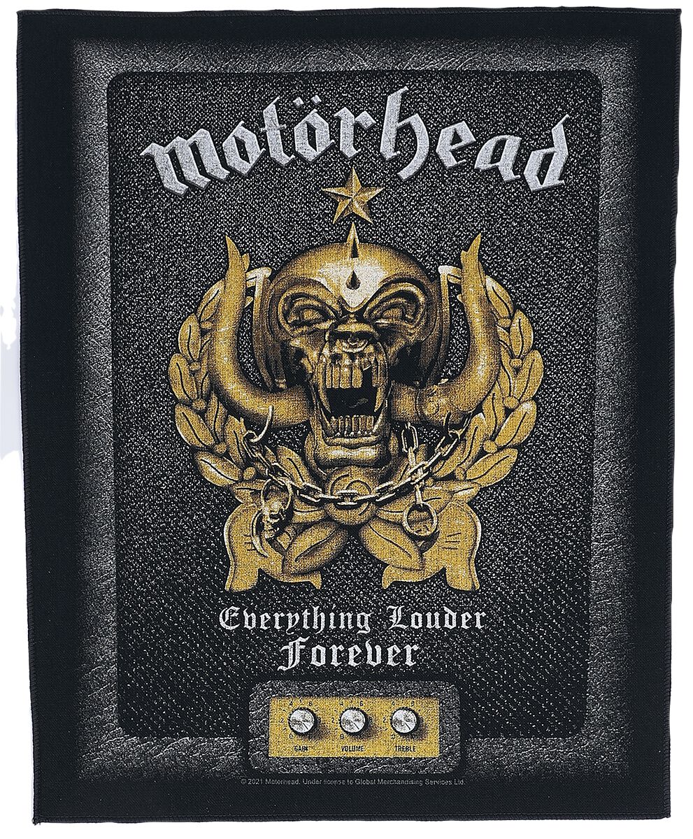 Motörhead Backpatch - Everything Louder Forever - schwarz/goldfarben  - Lizenziertes Merchandise! von Motörhead