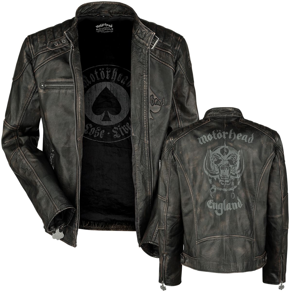 Motörhead England Lederjacke schwarz in M von Motörhead