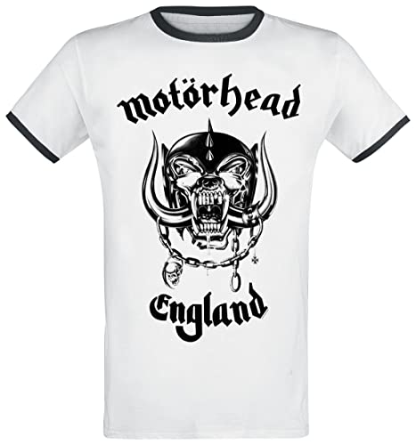 Motörhead England Männer T-Shirt weiß S 100% Baumwolle Band-Merch, Bands von Motörhead