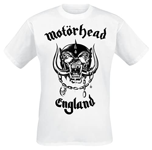 Motörhead England Männer T-Shirt weiß XXL 100% Baumwolle Band-Merch, Bands von Motörhead