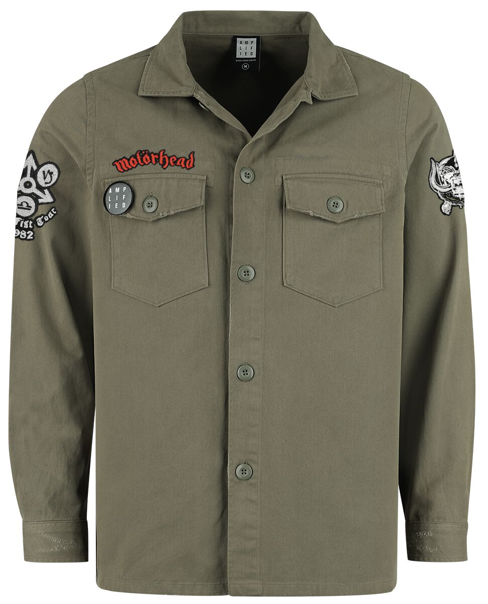 Motörhead Langarmhemd - Motörhead Military Shirt - Shacket - S bis 3XL - für Männer - Größe L - khaki  - Lizenziertes Merchandise! von Motörhead