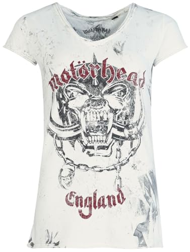 Motörhead Logo England Frauen T-Shirt weiß/grau XXL 100% Baumwolle Band-Merch, Bands von Motörhead