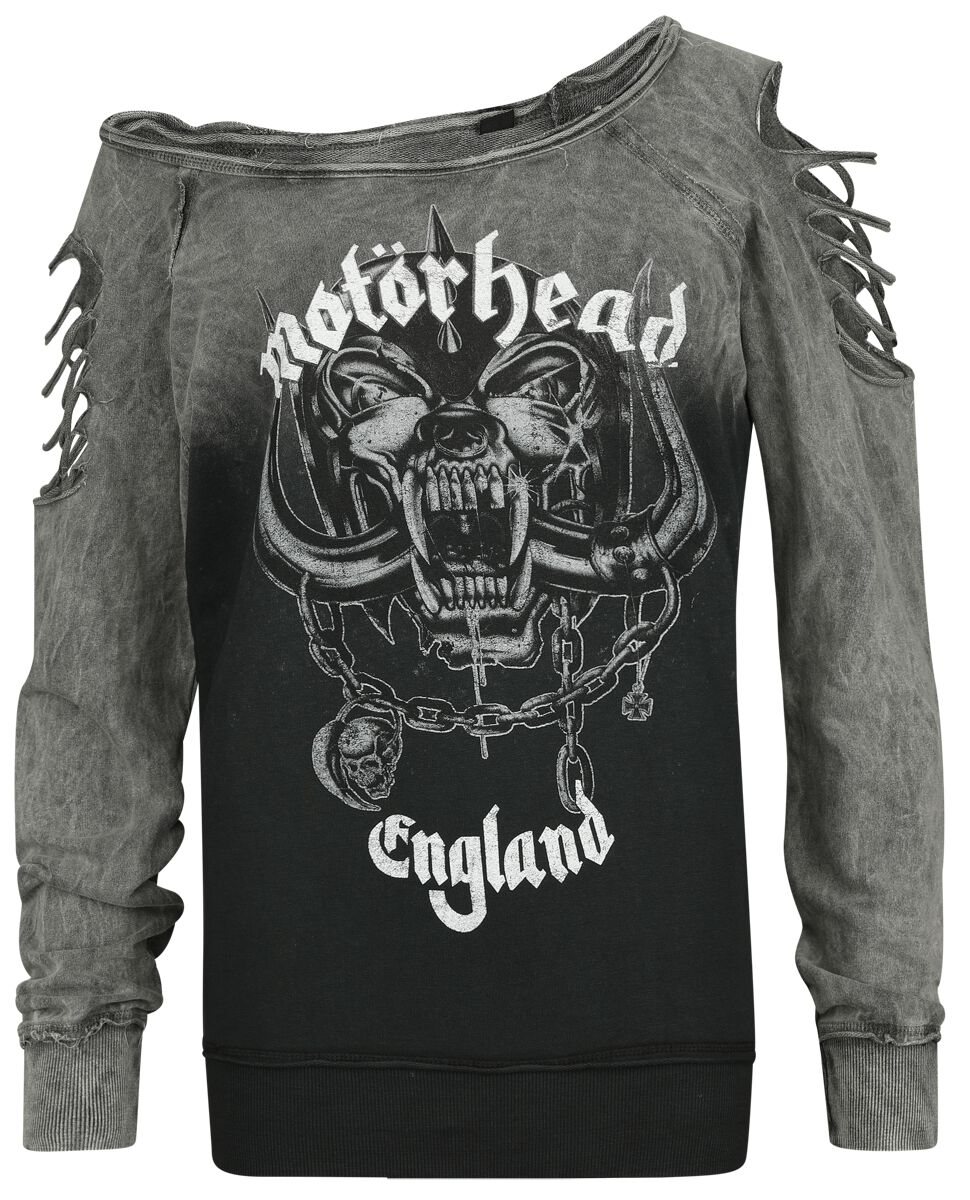 Motörhead Sweatshirt - Logo England - S bis L - für Damen - Größe M - grau  - Lizenziertes Merchandise! von Motörhead