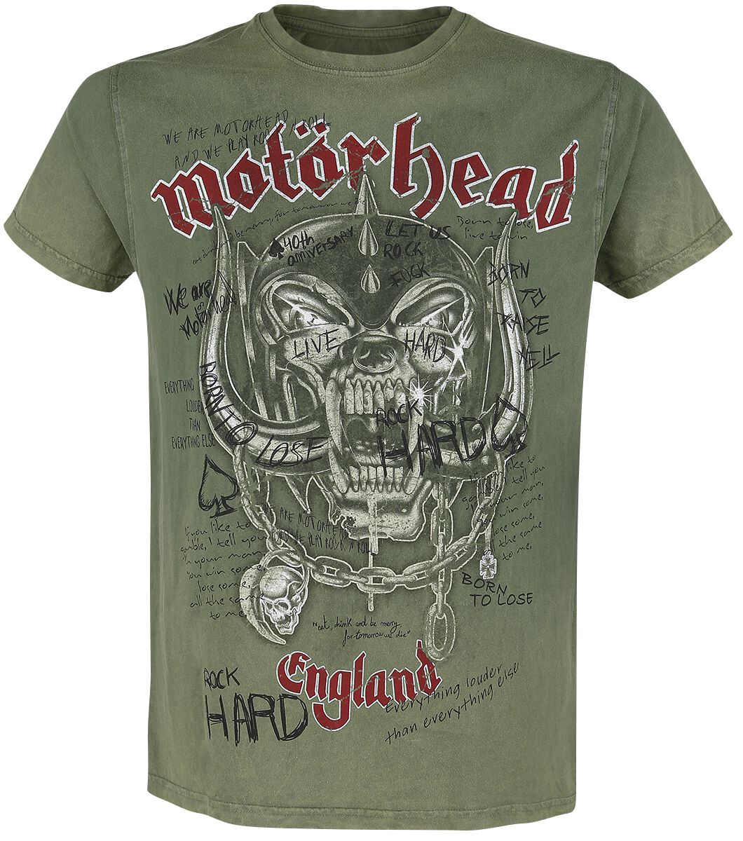 Motörhead T-Shirt - Quotes - S bis M - für Männer - Größe M - khaki  - Lizenziertes Merchandise! von Motörhead