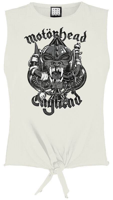 Motörhead Top - Amplified Collection - Snaggeltooth Crest - S bis XL - für Damen - Größe M - weiß  - Lizenziertes Merchandise! von Motörhead