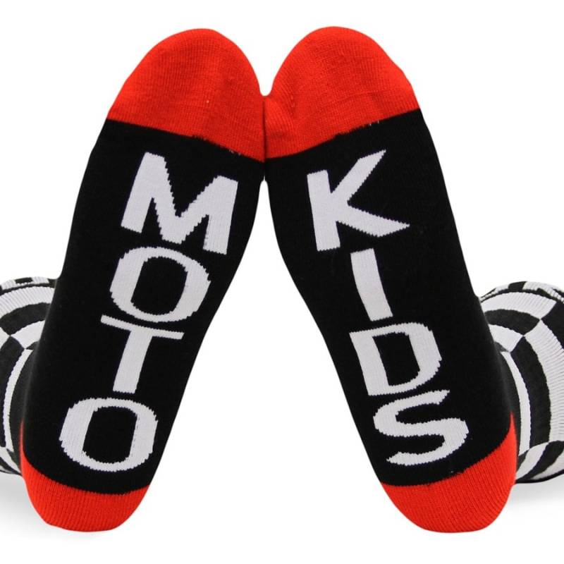Checkered Flagge Moto Kids Crew Socken | Erwachsener Einheitsgröße von Motokids