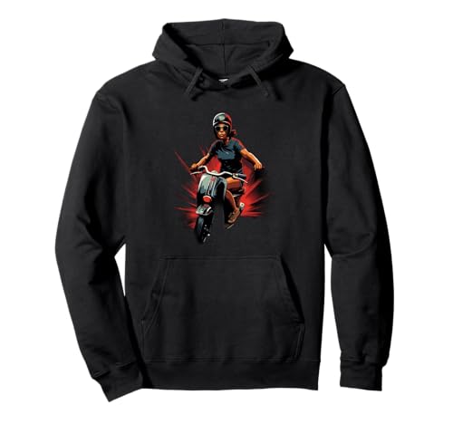Scooter Girl Motor Biker Moped Rider Damen Pullover Hoodie von Motor Scooter Scoot Riding