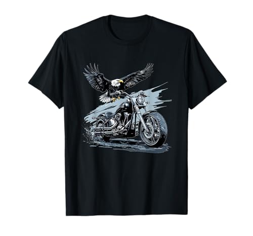 USA Adler mit Motorrad für Jungen und Mädchen T-Shirt von Motorbike Eagle Outfit