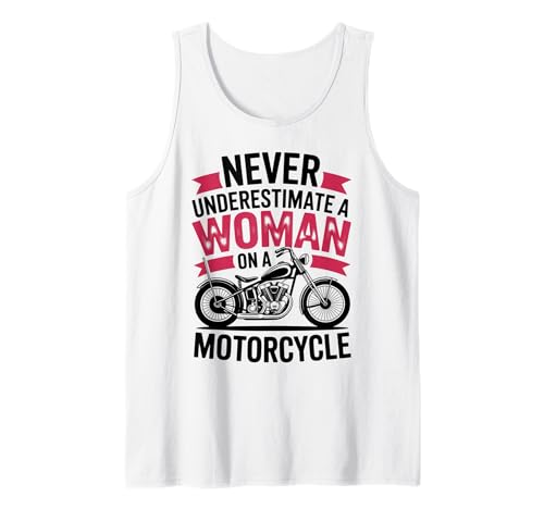 Damen Biker Never Underestimate A Woman Motorrad Tank Top von Motorbike Rider Design Apparel