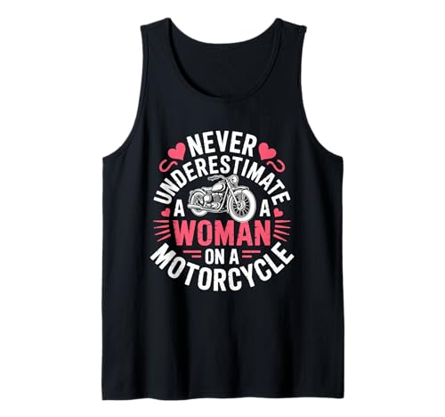 Damen Biker Never Underestimate A Woman Motorrad Tank Top von Motorbike Rider Design Apparel