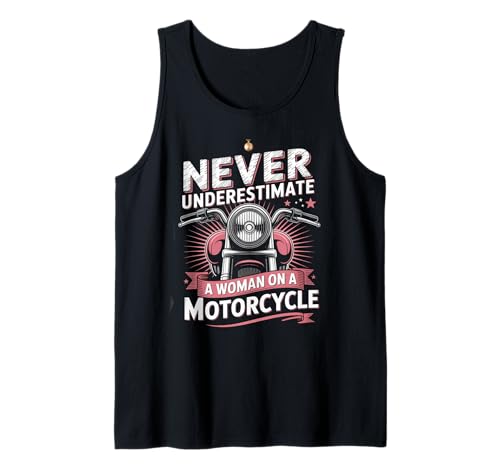 Damen Biker Never Underestimate A Woman Motorrad Tank Top von Motorbike Rider Design Apparel
