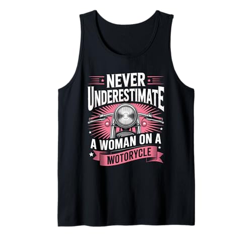 Damen Biker Never Underestimate A Woman Motorrad Tank Top von Motorbike Rider Design Apparel