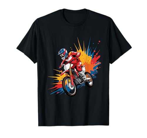 Dirt Bike Coloured Motocross Motorcycle Design for Boys T-Shirt Dirt Bike Coloured Motocross Motorcycle Design for Boys T-Shirt von Motorcross And Young Biker Tee