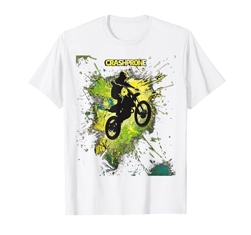 Crashprone dirt bike farbiges Motocross Motorrad für Jungen T-Shirt von Motorcross und Junge Biker Outfits