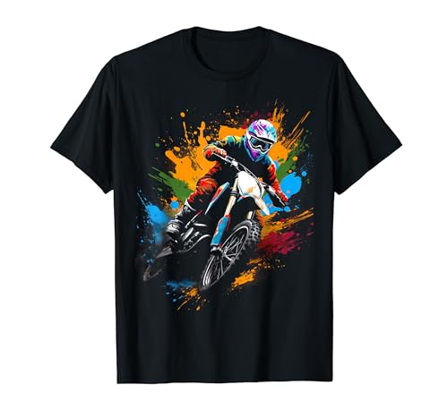 dirt bike farbiges motocross motorrad Design für Jungen T-Shirt von Motorcross und Junge Biker Outfits