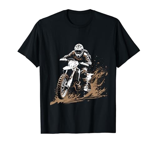 dirt bike schwarz weiß motocross motorrad Design für Jungen T-Shirt von Motorcross und Junge Biker Outfits