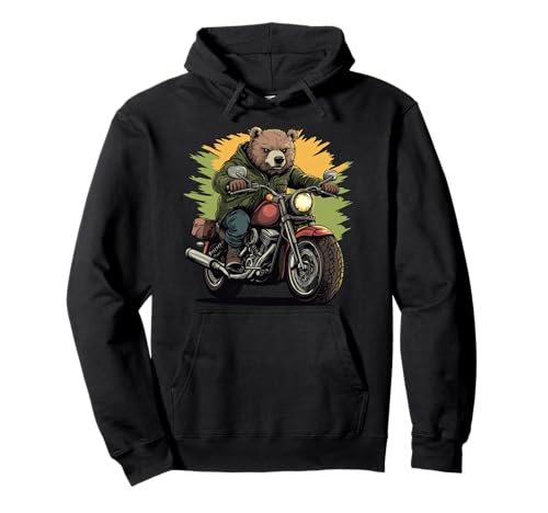 Cooler Rocker Bär mit schönem Motorrad für Jungen und Mädchen Pullover Hoodie von Motorcycle Bear