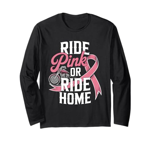 Biker Brustkrebs Motorrad Bewusstsein Band Damen Herren Langarmshirt Biker Brustkrebs Motorrad Bewusstsein Band Damen Herren Langarmshirt von Motorcycle Breast Cancer Pink Ribbon Apparel