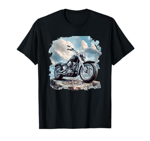 Cooler Himmel mit Motorrad-Grafik für Jungen und Mädchen T-Shirt Cooler Himmel mit Motorrad-Grafik für Jungen und Mädchen T-Shirt von Motorcycle Compass Outfit