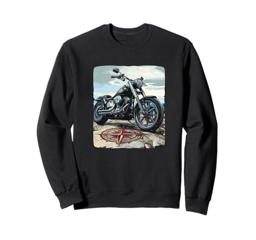 Tolles Motorrad mit Kompass für Erwachsene und Kinder Sweatshirt Tolles Motorrad mit Kompass für Erwachsene und Kinder Sweatshirt von Motorcycle Compass Outfit