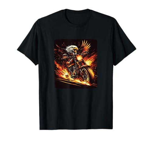 Lustiges Motorrad mit coolen Flammen und Adler für Jungen und Mädchen T-Shirt Lustiges Motorrad mit coolen Flammen und Adler für Jungen und Mädchen T-Shirt von Motorcycle Eagle Outfit