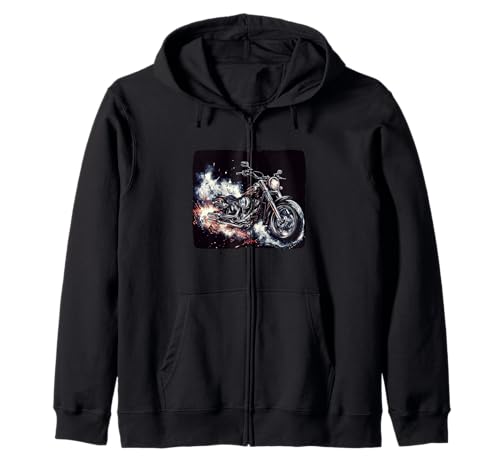 Rauch- und Motorrad-Kostüm für Erwachsene und Kinder Kapuzenjacke von Motorcycle Graphic