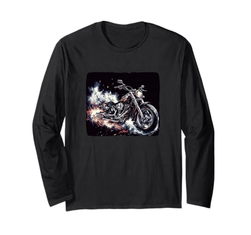 Rauch- und Motorrad-Kostüm für Erwachsene und Kinder Langarmshirt von Motorcycle Graphic