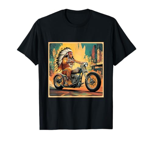 Vintage American Motorrad Indianer Herren Reiten Old Biker T-Shirt Vintage American Motorrad Indianer Herren Reiten Old Biker T-Shirt von Motorcycle Indian Bikers Motocross Clothes
