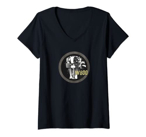 Damen W800 Motorcycle T-Shirt mit V-Ausschnitt Damen W800 Motorcycle T-Shirt mit V-Ausschnitt von Motorcycle Maniac