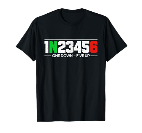 1N23456 Motorrad Schaltung Biker Motorradfahrer Reiter Herren T-Shirt von Motorcycle Rider Gear Apparel Gifts Shop