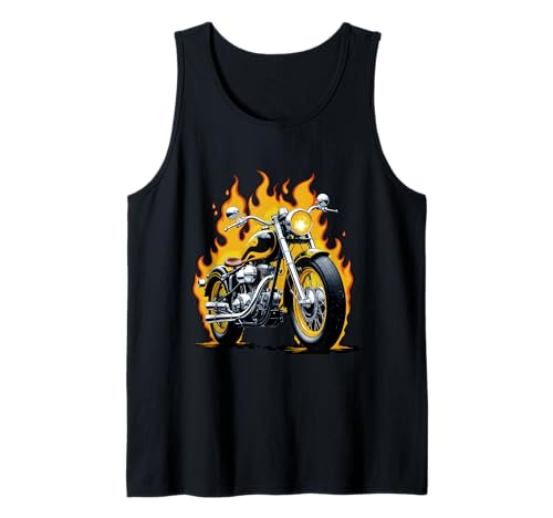 Cooles Motorrad brennende Flammen Motorradfahrer Herren Damen Tank Top von Motorcycle Rider Gear Apparel Gifts Shop