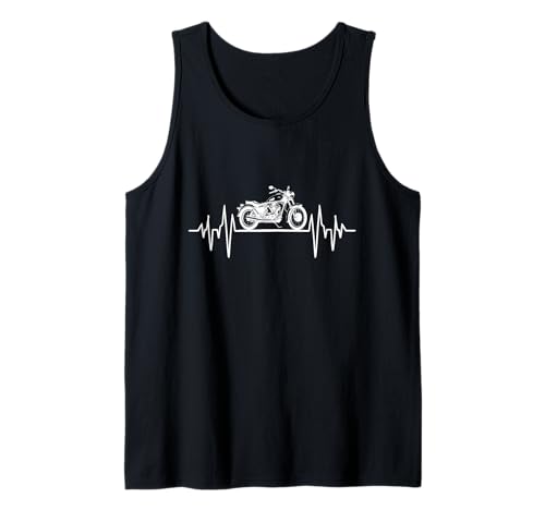 Klassisches Motorrad Herzschlag Motorradfahrer Herren Damen Kinder Tank Top von Motorcycle Rider Gear Apparel Gifts Shop
