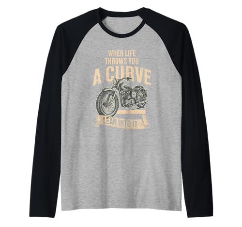 When Life Throws You A Curve Lustige Motorradfahrer für Herren Raglan von Motorcycle Rider Gear Apparel Gifts Shop