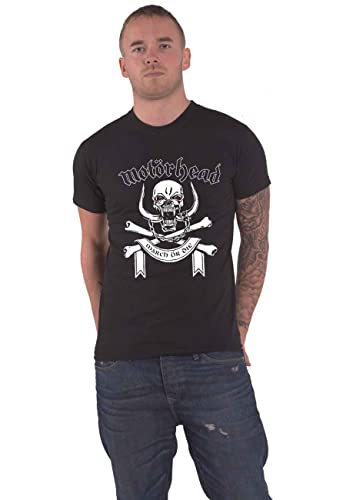 Motorhead T Shirt March or Die Lyrics Band Logo Nue offiziell Herren Schwarz XL von Motorhead