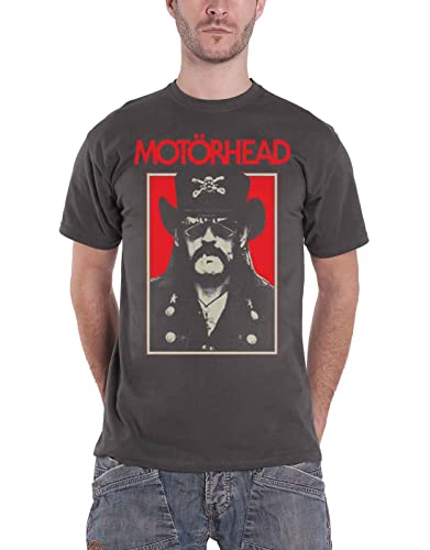 Motorhead T Shirt Lemmy RJ Logo Nue offiziell Herren Charcoal Grau von Motorhead