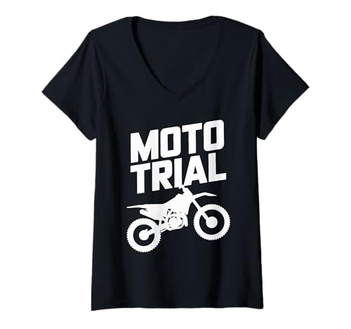Damen Moto Trial Retro Motorradgefühl T-Shirt mit V-Ausschnitt Damen Moto Trial Retro Motorradgefühl T-Shirt mit V-Ausschnitt von Motorrad Abenteuer Trial Motorsport