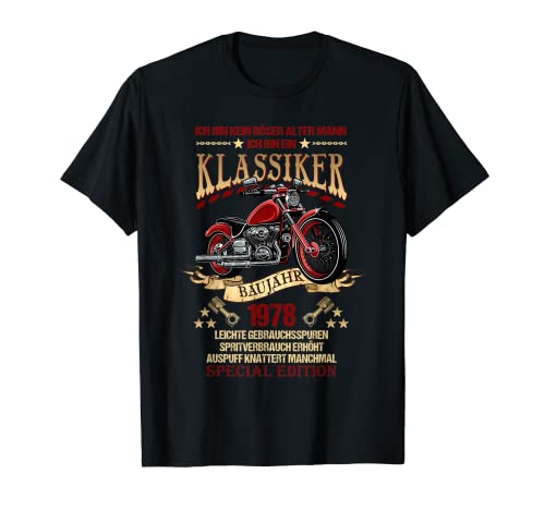 Herren Kein Böser Alter Mann Ein Klassiker 1978 Motorrad Geburtstag T-Shirt Herren Kein Böser Alter Mann Ein Klassiker 1978 Motorrad Geburtstag T-Shirt von Motorrad Bekleidung Biker Motorradfahrer Chopper
