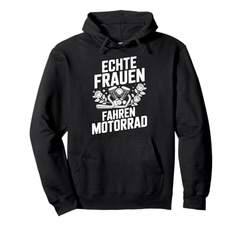 Echte Frauen Fahren Motorrad Vintage Stil Pullover Hoodie Echte Frauen Fahren Motorrad Vintage Stil Pullover Hoodie von Motorrad Enthusiasten Frauen Abenteuer