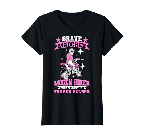 Lustiges Motorrad Biker Coole Mädchen Fahren Motorradfahrer T-Shirt von Motorrad Fahrender Design