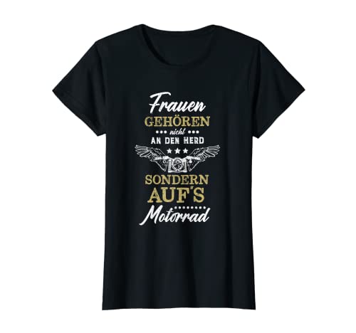 Damen Motorrad Motiv Coole Motorradfahrerin Heisse Bikerin Spruch T-Shirt von Motorrad Fahrerin Geschenk Biker Motorcross