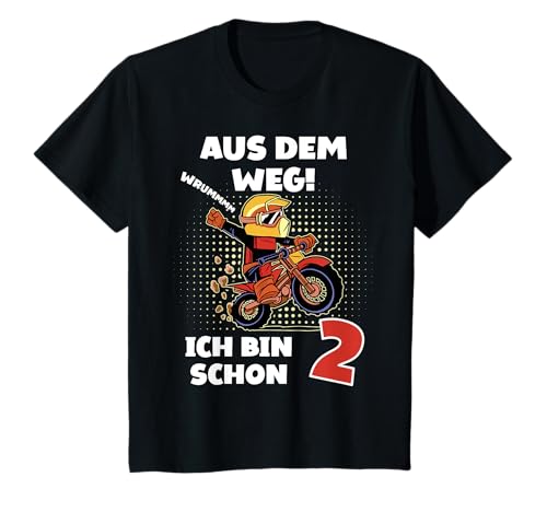Kinder 2. Geburtstag Aus dem Weg Ich bin schon 2 Jahre Motorrad T-Shirt von Motorrad Geburtstag Outfit Jungen Mädchen Merch