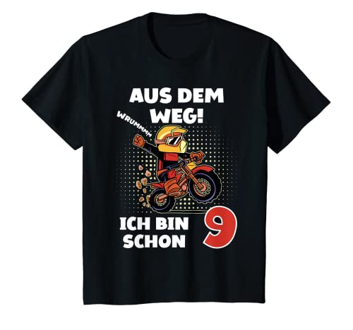 Kinder 9. Geburtstag Aus dem Weg Ich bin schon 9 Jahre Motorrad T-Shirt Kinder 9. Geburtstag Aus dem Weg Ich bin schon 9 Jahre Motorrad T-Shirt von Motorrad Geburtstag Outfit Jungen Mädchen Merch