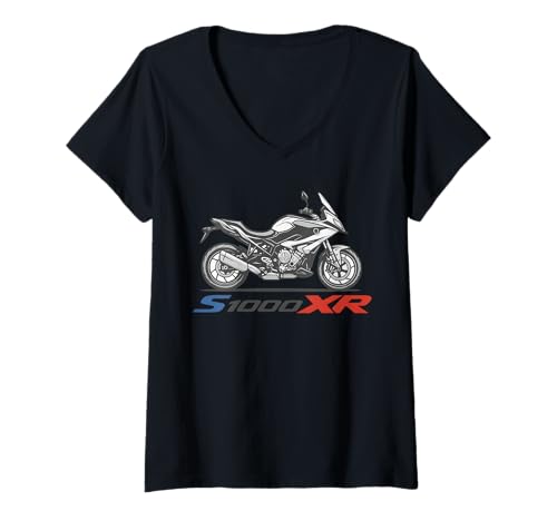 Damen S1000XR Motorrad Illustration Sporttourer Design T-Shirt mit V-Ausschnitt von Motorrad Leidenschaft Garage