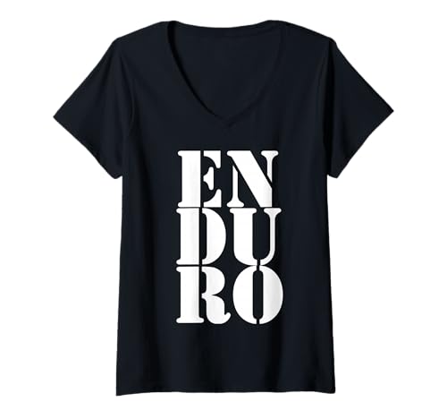 Damen Enduro Motorrad Fahren Motorsport Gelände Motocross Hobby T-Shirt mit V-Ausschnitt von Motorradfahren