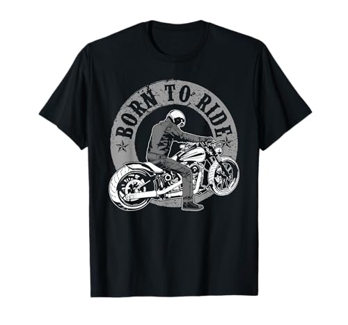 Motorradfahrer Biker Motorrad Spruch T-Shirts Born To Ride Biker Motorrad Motorradfahrer Geschenk T-Shirt für Damen & Herren, Schwarz, S von Motorradfahrer Biker Motorrad Spruch T-Shirts