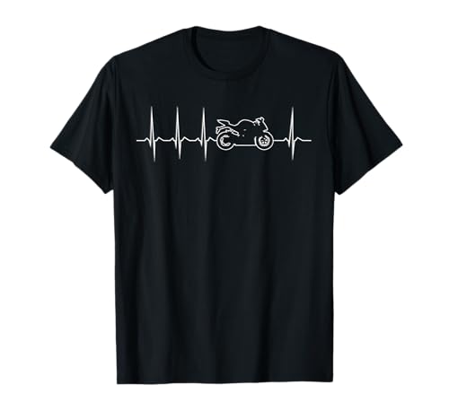 Motorrad Herzschlag Biker EKG Linie Frequenz Motorradfahrer T-Shirt Motorrad Herzschlag Biker EKG Linie Frequenz Motorradfahrer T-Shirt von Motorradfahrer Biker Motorrad Spruch T-Shirts