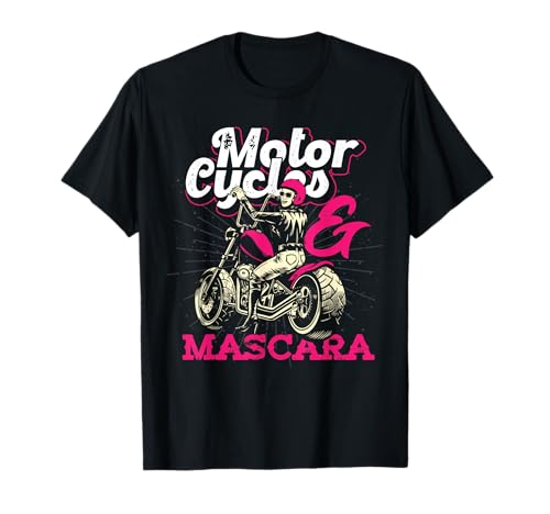 Motorradfahrerin Bike Damen Mascara Lustiges Frauen Biker T-Shirt von Motorradfahrer Biker Motorrad